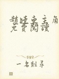 赵晓东主角小说免费阅读