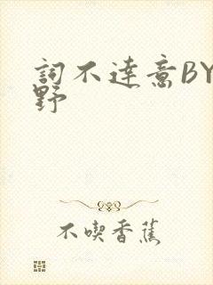 词不达意BY咩野封面