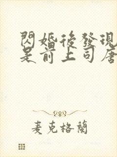 闪婚后发现老公是前上司唐子大结局封面