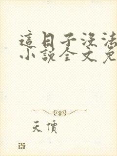 这日子没法过了小说全文免费阅读封面