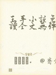 王平小说免费阅读全文无弹窗