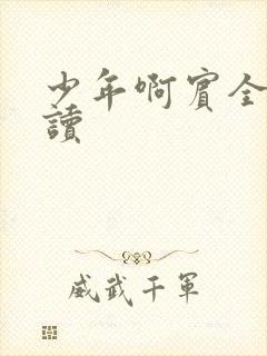 少年啊宾全文阅读封面