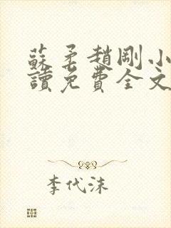 苏柔赵刚小说阅读免费全文封面