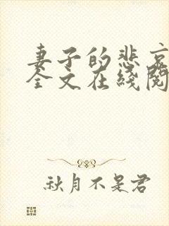 妻子的悲哀小说全文在线阅读