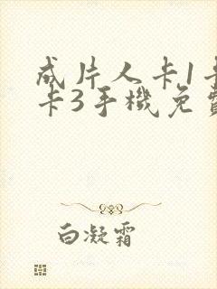 成片人卡1卡2卡3手机免费看封面