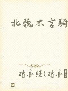 北魏不言骑封面