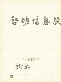 启明信息股吧