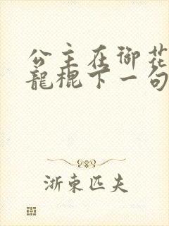 公主在御花园吃龙棍下一句封面
