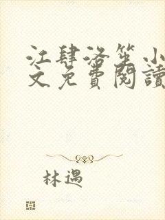 江肆洛笙小说全文免费阅读无弹窗