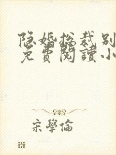 隐婚总裁别太坏免费阅读小说