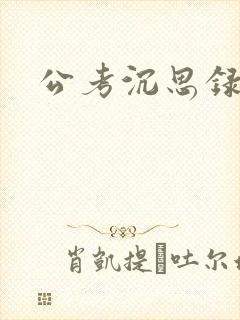 公考沉思录封面