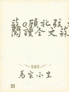 苏o顾北弦免费阅读全文苏o大结局