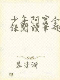 少年阿宾全文目录阅读笔趣阁