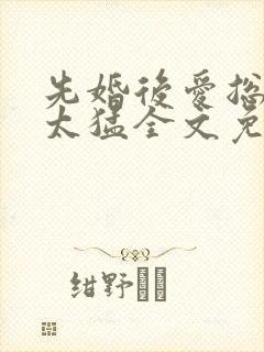 先婚后爱总裁别太猛全文免费阅读