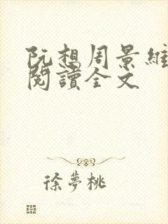阮想周景维免费阅读全文封面