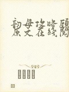 韵母攻略顾小暖原文在线阅读封面