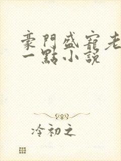 豪门盛宠老婆乖一点小说