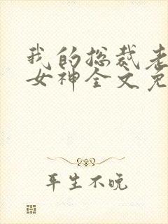 我的总裁老婆是女神全文免费阅读