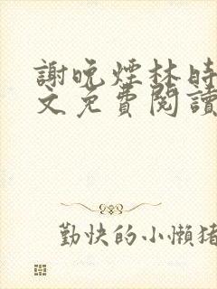 谢晚烟林时川全文免费阅读封面