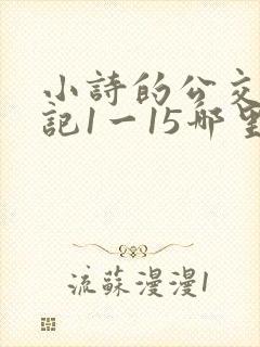 小诗的公交车日记1一15哪里能看封面