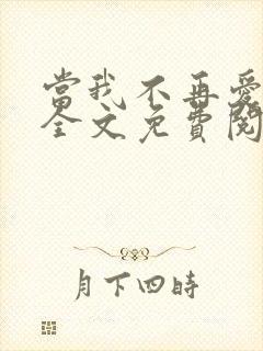 当我不再爱你时全文免费阅读
