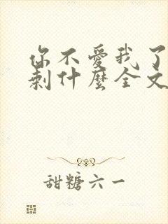 你不爱我了我还剩什么全文免费阅读