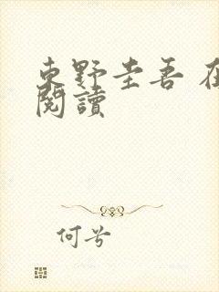 东野圭吾 在线阅读封面