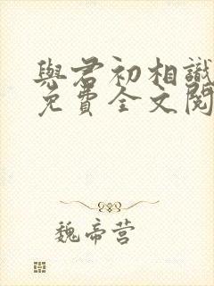 与君初相识小说免费全文阅读