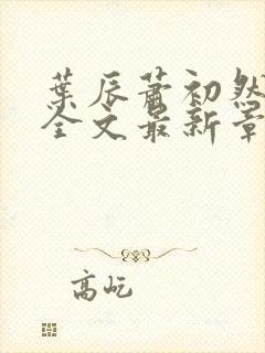 叶辰萧初然小说全文最新章节免费阅读