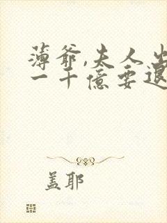薄爷,夫人出价一千亿要退婚全文阅读全文