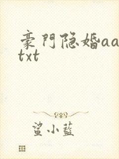 豪门隐婚aa制txt封面