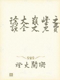 徐大巅峰之路小说全文免费阅读