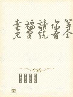 幸福请你等等我免费观看全集