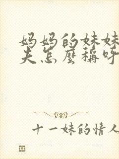 妈妈的妹妹的丈夫怎么称呼封面