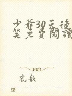 少爷30天后会笑免费阅读全文