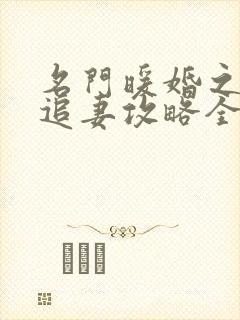 名门暖婚之权爷追妻攻略全文免费阅读