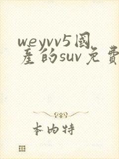 weyvv5国产的suv免费封面