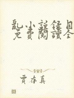 乱小说录目全文免费阅读全文