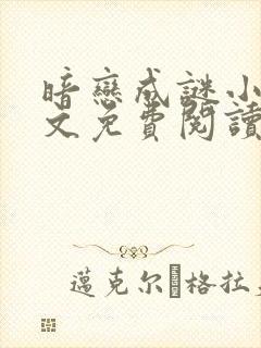 暗恋成谜小说全文免费阅读无弹窗