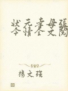 状元孝母张氏古今情全文阅读