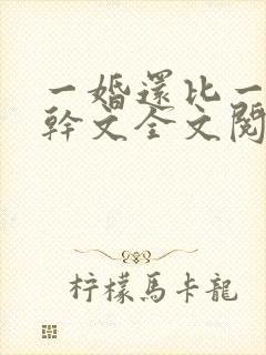 一婚还比一婚高干文全文阅读