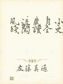 风流岁月小说在线阅读全文无弹窗