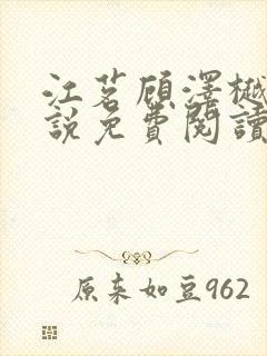 江茗顾泽樾的小说免费阅读