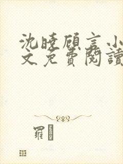 沈晓顾言小说全文免费阅读