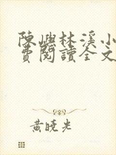 陈屿林溪小说免费阅读全文最新章节