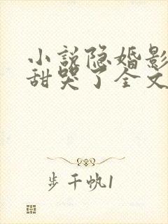 小说隐婚影帝后甜哭了全文阅读
