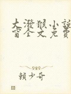大泼猴小说无弹窗全文免费阅读