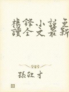 杨锋小说免费阅读全文最新章节封面