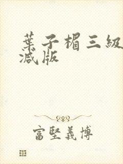 叶子楣三级未删减版封面