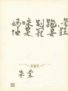 妈咪别跑,爹地他是宠妻狂魔